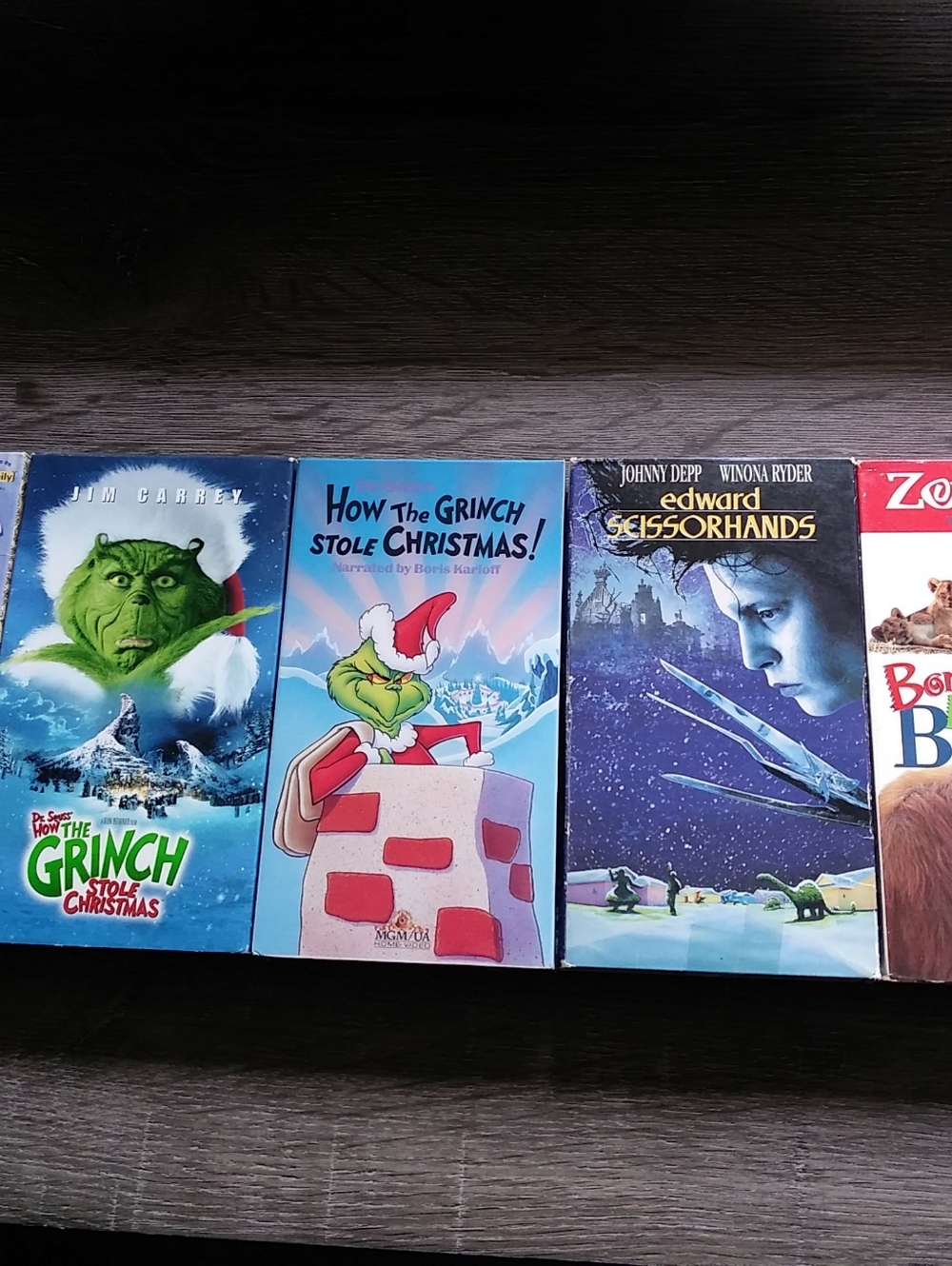 Lot 5 How the Grinch Stole Christmas vhs 1990 dr seuss Edward Scissorhands Santa